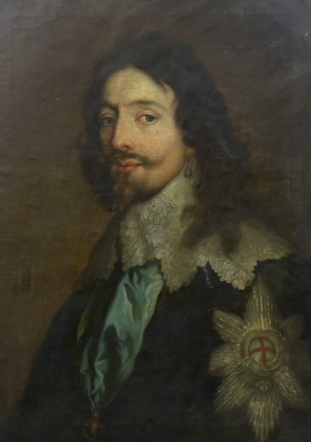 F. Baumann (German, 19th C.) after Sir Antony Van Dyck (1599-1641), Portrait of Charles I, oil on canvas, 73 x 52cm